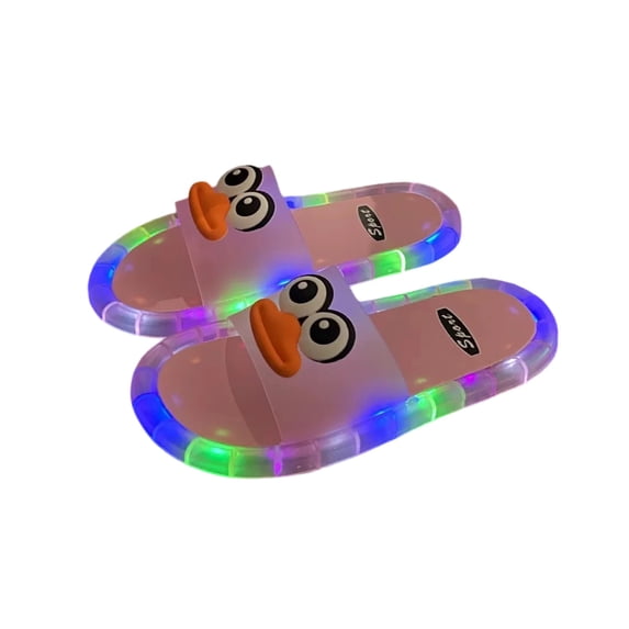 Willtoo Light Up Slippers For Toddler Kids Girls Boys, Sensor Glow Sandals Cute Cartoon Eyes, Motion Sensor LED Slides