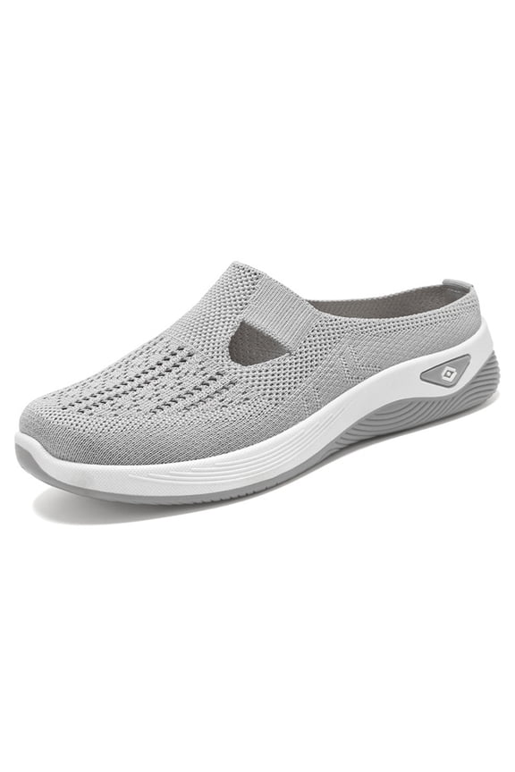 Lightweight Orthopedic Shoes for Women - Slip On Arch Support Tennis & Nurse Sneakers, Non-Slip Server Shoes, Wide Width Birthday Gift for Her Gray 8 Wide