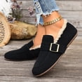 thumbnail image 1 of Willtoo Loafers for Women Fashion Slip On Dress Flat Shoes Round Toe Warm Work Everyday Wear Casual Walking Shoes Non-slip Comfortable Footwear, 1 of 4
