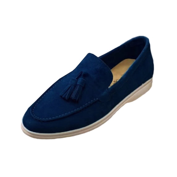 Willtoo Loafers for Women, Women’s Slip On Loafers, Leather Driving Comfortable Dress Ladies Loafers Casual Office Work Shoes Dark Blue