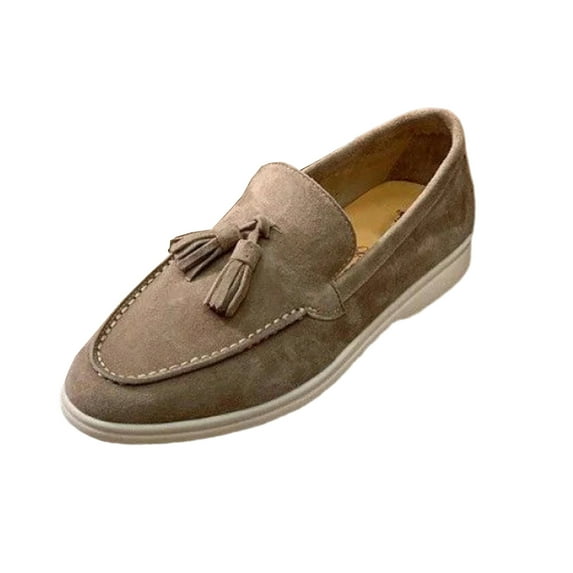 Willtoo Loafers for Women, Women’s Slip On Loafers, Leather Driving Comfortable Dress Ladies Loafers Casual Office Work Shoes Khaki