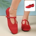 thumbnail image 1 of Willtoo Mary Jane Shoes Women Square Toe Knit Breathable T-Strap Buckle Slip On Walking Shoes Lightweight Comfort Casual Ballet Flats, 1 of 6