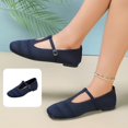 thumbnail image 1 of Willtoo Mary Jane Shoes Women Square Toe Knit Breathable T-Strap Buckle Slip On Walking Shoes Lightweight Comfort Casual Ballet Flats, 1 of 6