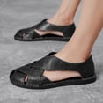 thumbnail image 1 of Willtoo Men Closed Toe Faux Leather Beach Sandals Woven Strap Non Slip Breathable Comfortable Casual Summer Outdoor Shoes for Beach Activities, 1 of 6