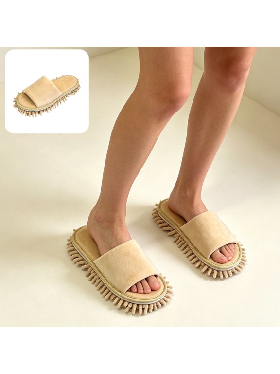 Men Women Lazy Floor Cleaning Slippers Microfiber Mop House Slides Dust Hair Cleaning House Shoes for Indoor Home Use