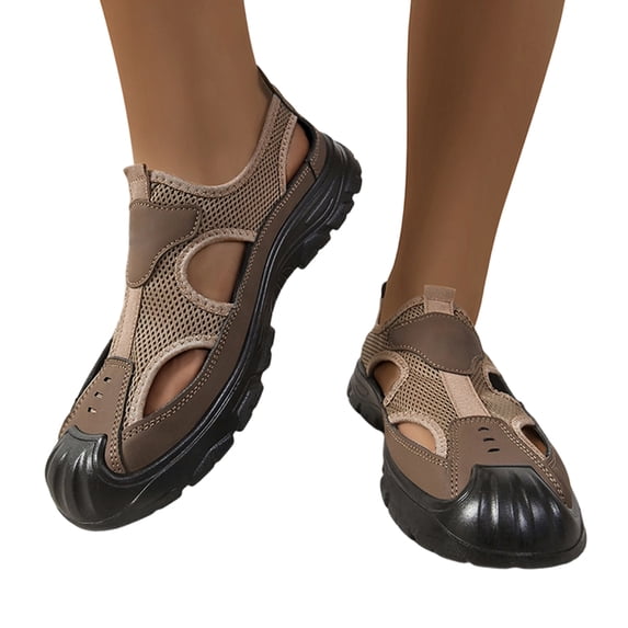 Willtoo Men's Amphibious Closed Toe Hiking Sandals Quick-Dry Water Shoes Non-Slip Athletic Adjustable Outdoor Fisherman Summer Beach Walking Travel Sandals