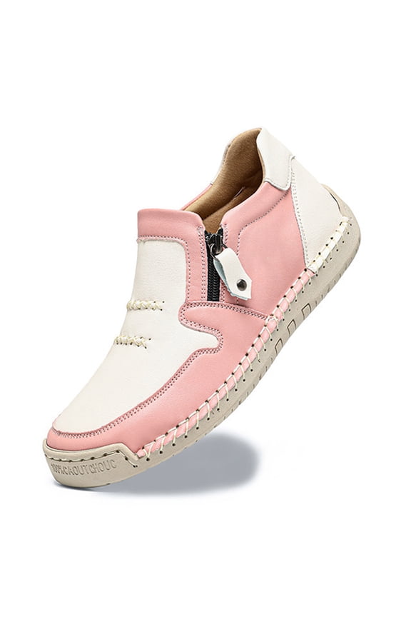 Men's Slip On Mid-Cut Side Zipper Fashion Lightweight Soft Sole Casual Walking Flat Shoes for Work Commuting Leisure Daily