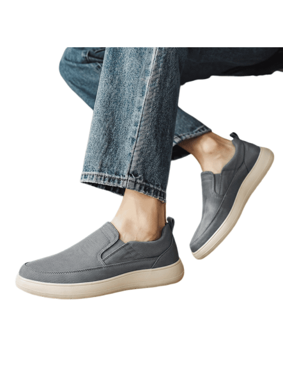 Men's Slip On Walking Shoes Breathable Knit Casual Sneakers Comfortable Laceless Mesh Loafers