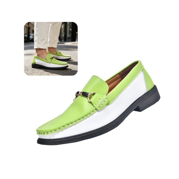 Willtoo Mens Round Toe Loafers Slip On Casual Dress Shoes with Metal Horsebit Lightweight Daily Business Non Slip Walking Shoes