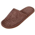thumbnail image 1 of Willtoo Mens Warm Home Soft Slippers Indoors Anti-slip Winter Floor Bedroom Shoes Coffee 44-45(9-9.5), 1 of 5