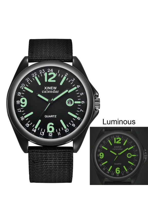 Military Mens Quartz Watch Black Dial Date Luxury Sport Wrist Watch
