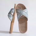 thumbnail image 1 of Willtoo Natural Linen Flax House Slippers Cross Strap Open Toe Indoor Non Slip Sandals For Women Four Seasons Home Sandals Breathable, 1 of 6