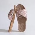 thumbnail image 1 of Willtoo Natural Linen Flax House Slippers Cross Strap Open Toe Indoor Non Slip Sandals For Women Four Seasons Home Sandals Breathable, 1 of 6