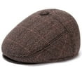 thumbnail image 1 of Willtoo Newsboy Hats for Men Women Classic Herringbone Tweed Wool Blend Flat Cap Light Brown, 1 of 2