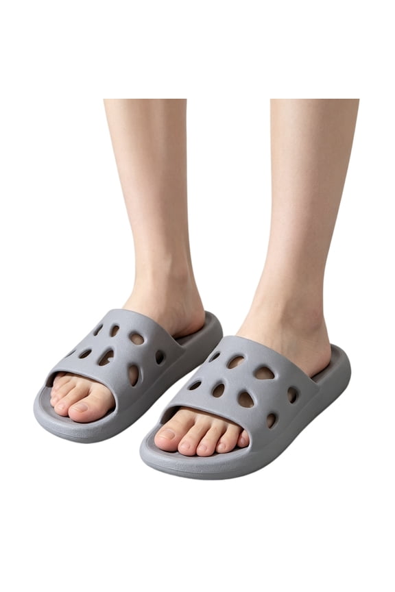 Non‑Slip Shower Shoes Open Toe Slippers Hollow Cutout Quick‑Drying Bath Sandals Lightweight Slides for Home Dorm Pool Gym