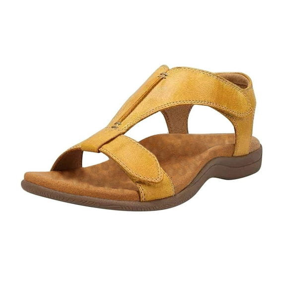 Willtoo Orthawolkway Womens Sandals,Orthopedic Sandal Shoes With Arch Support For Women,Summer Comfortable Sandals Yellow 6.5