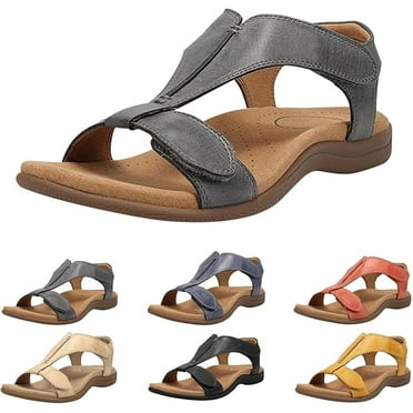 Willtoo Orthawolkway Womens Sandals,Orthopedic Sandal Shoes With Arch Support,Summer Comfortable Casual Walking Sandal Gray 5.5