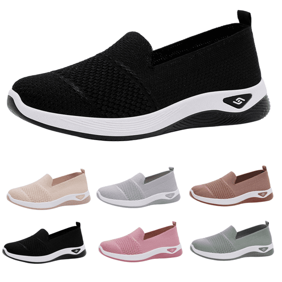 Willtoo Orthopaedic Shoes Women's Walking Shoes Women's Lightweight Width H Mesh Breathable Casual Comfort Running Shoes Comfortable Outdoor Summer Shoes Trainers Black