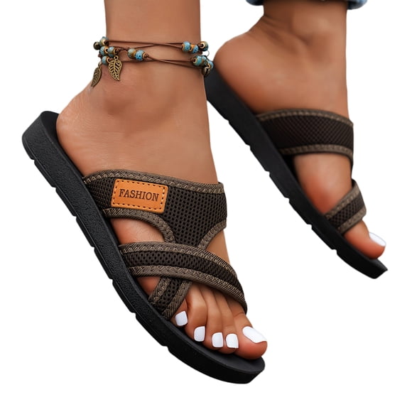 Willtoo Orthopedic Casual Sandals for Women Non Slip Slip on Arch Support Flat Wedge Sandals Wide Walking Shoes 2026 New Beach Foam Shoes