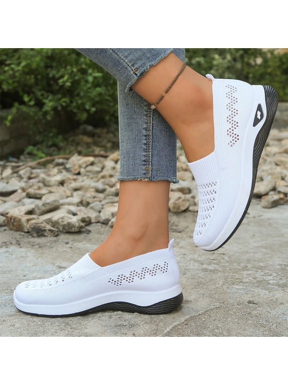Orthopedic Dress Shoes for Women Arch Support Slip on Non Slip Tennis Shoes Breathable Mesh Stretch Work Shoes Comfort 2026 New Orthopedic Shoes