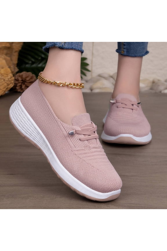 Orthopedic Dress Shoes for Women Arch Support Non Slip Slip on Nurse Shoes Lightweight Mesh Stretch Hiking Shoes Soft 2026 New Foam Shoes