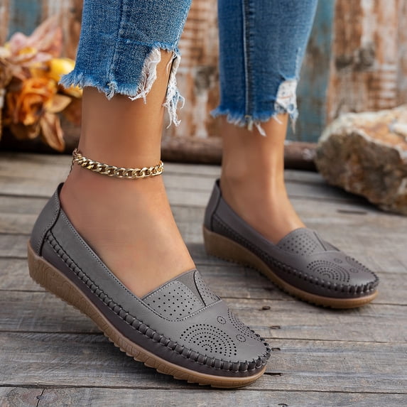 Willtoo Orthopedic Flat Loafer for Women 2026 Women's Arch Support Cloe Toe Wide Feet Classic Shoes Casual Easy Slip on Vintage Shoes with Barefoot Feel Comfortable Loafers for Outdoor Walking