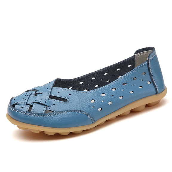 Willtoo Orthopedic Loafers in Breathable Leather, Orthopedic Loafers for Women, Orthopedic Shoes for Women Blue US-8（EU-40）