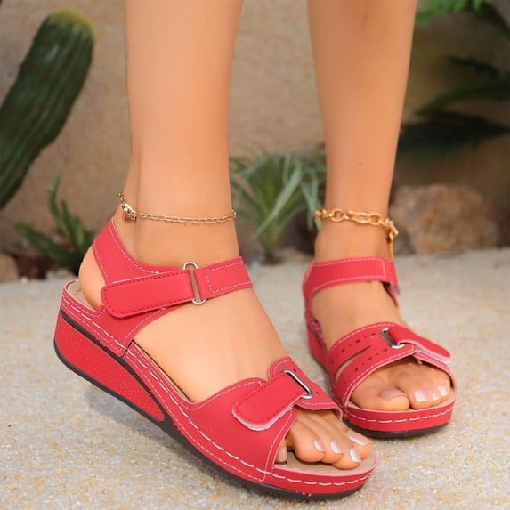 Willtoo Orthopedic Sandals for Women Fashion, Womens Walking Slippers with Arch Support Open Toe Ankle Strap Espadrilles Platform Wedge Sandals for Women Summer Dressy Comfortable Slip On Flip Flops