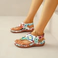 thumbnail image 1 of Willtoo Orthopedic Shoes Womens Vintage Graphic Print Flip Flops Ankle Slip-on Comofortable Plantar Fasciites l with Arch Support Casual Walking Shoes Summer Wedge Sliders White US-10（EU-43）, 1 of 4