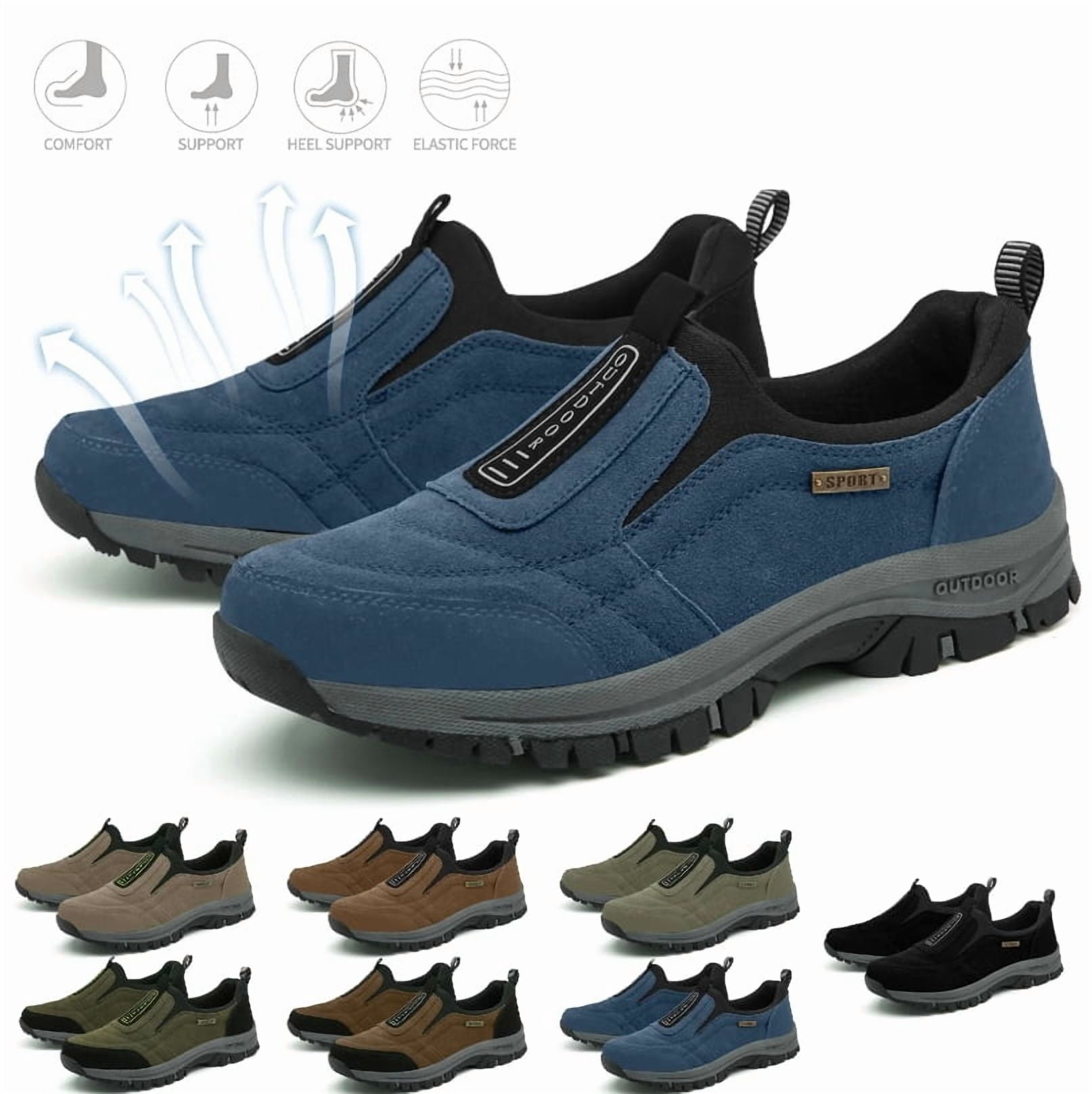 Willtoo Orthopedic Shoes for Men, 2025 New Arch Support Orthopedic Shoes Men Slipon Blue 7.5