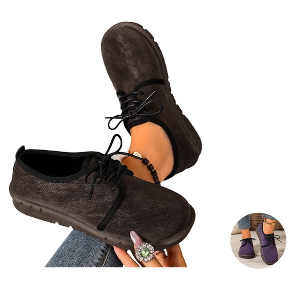 Willtoo Orthopedic Shoes for Women Lace‑Up Casual Oxford Shoes, Lightweight Low‑Top Walking Sneakers, Comfort Non‑Slip Flat Footwear