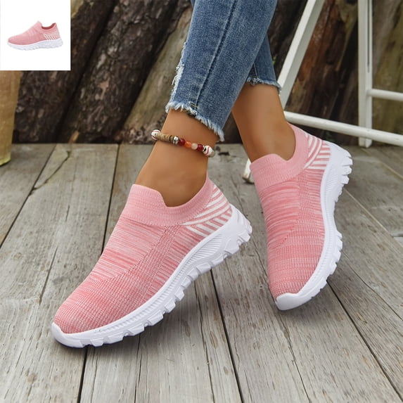 Willtoo Orthopedic Shoes for Women Men Slip On Knit Sneakers Mesh Breathable Walking Shoes Non-Slip Lug Sole Casual Everyday Footwear
