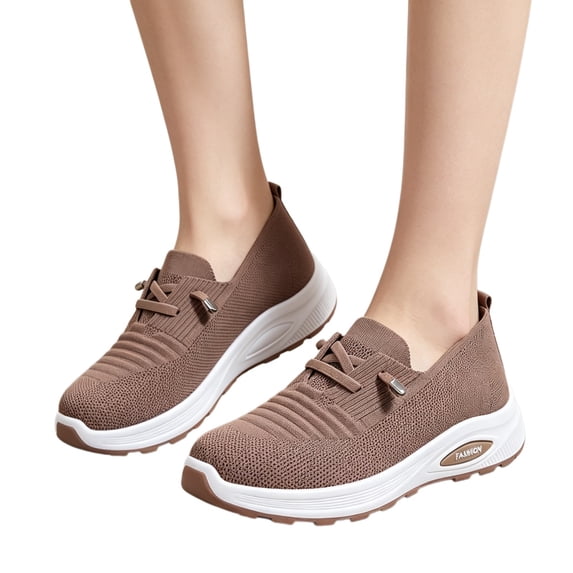 Willtoo Orthopedic Shoes for Women Mesh Breathable Non Slip Sneakers Arch Support Relaxed Walking Shoes Versatile Slip on Lace Up