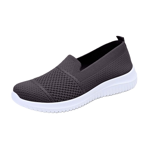 Willtoo Orthopedic Slip-On Sneakers for Women - Arch Support Tennis & Hiking Shoes, Non-Slip Nurse Shoes, Wide Width Comfortable Mother’s Day & Birthday Gifts Dark Gray 7 Wide