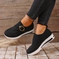 thumbnail image 1 of Willtoo Orthopedic Walking Shoes for Women Comfortable Round-Toe Wedge Heels with Metal Buckle Non-Slip Arch Support Slip on Shoes Orthopedic Breathable Walking Sneaker, 1 of 5