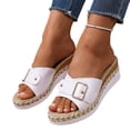 thumbnail image 1 of Willtoo Orthopedic Wedge Sandals For Women Dressy Summer Comfortable Walking Open Toe Slide Sandals Slip On Buckle Slides, 1 of 6