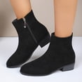 thumbnail image 1 of Willtoo Orthopedics Womens Ankle Boots Low Block Heel Chelsea Booties Side Zipper Round Toe Fall Winter Casual Short Boots, 1 of 5