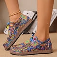 thumbnail image 1 of Willtoo Orthopedics Womens Colorful Print Canvas Shoes Lace Up Low Top Casual Flats Lightweight Fashion Daily Slip On Sneakers, 1 of 5