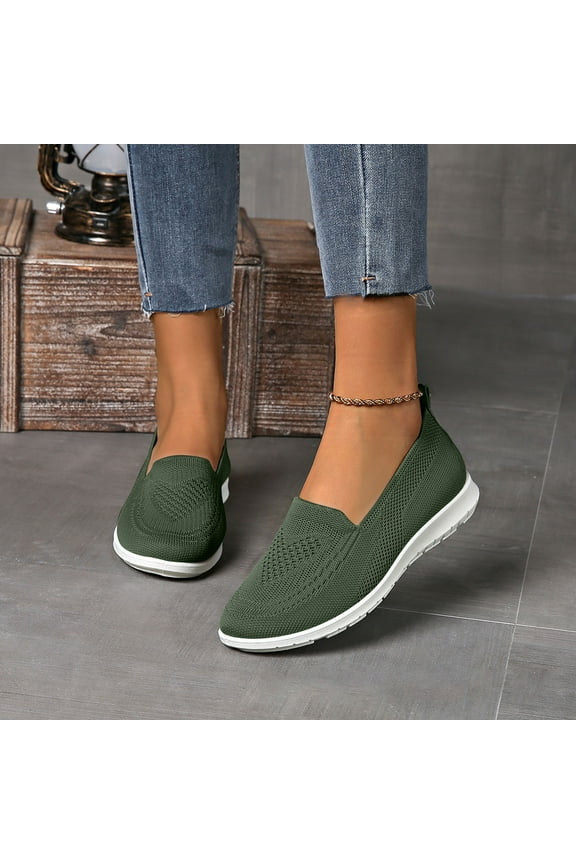 Nurse Shoes for Women - Wide Width, Breathable Mesh, Arch Support Slip-Ons with Non-Slip Food Service Sole Green 8.5 Wide