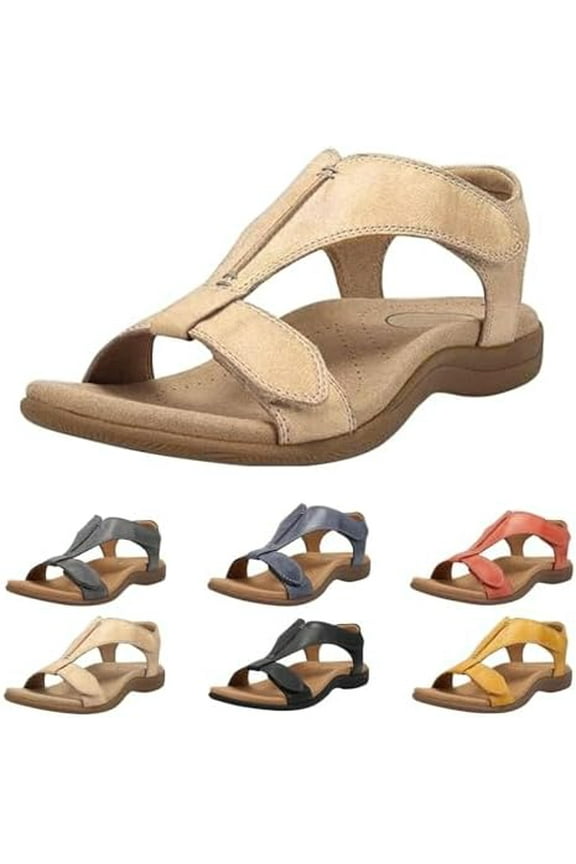 Orthowalkway Womens Sandals,Shoeshome Comfy Orthotic Sandals,Women Arch Support Sandal, Relief Walking Comfortable Shoes Beige 10