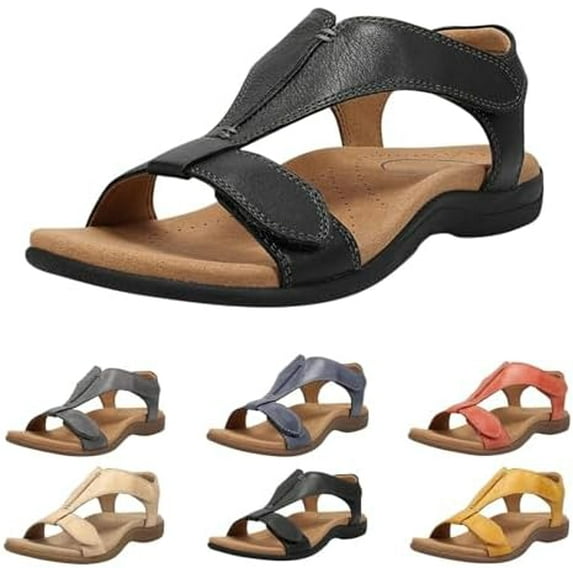 Willtoo Orthowalkway Womens Sandals,Shoeshome Comfy Orthotic Sandals,Women Arch Support Sandal, Relief Walking Comfortable Shoes Black 7.5
