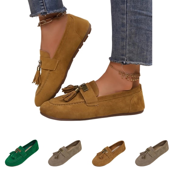 Willtoo Penny Loafers For Women Slip On Casual Flats Vintage Soft Comfort Non-Slip Walking Dress Shoes for Office Daily Street Outfits