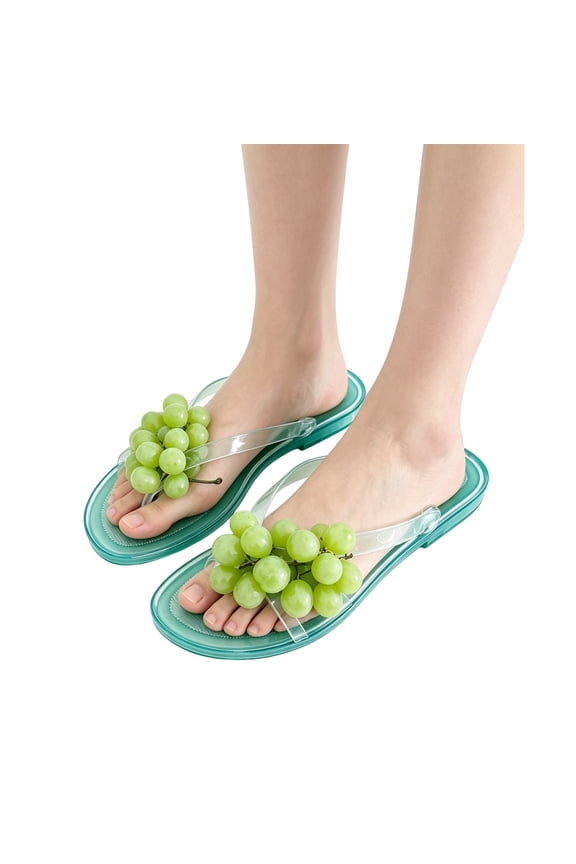 Plastic Grape Jelly Sandals House Slippers Outdoor Flats Cute Shoes Y2k Aesthetic Slides Women Summer Beach Vacation