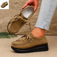 thumbnail image 1 of Willtoo Platform Shoes for Women Faux Suede Lace Up Casual Shoes Thick Sole Round Toe Sneakers, Non-Slip Comfortable Walking Footwear, 1 of 6
