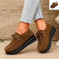 thumbnail image 1 of Willtoo Platform Shoes for Women Faux Suede Lace Up Casual Shoes Thick Sole Round Toe Sneakers, Non-Slip Comfortable Walking Footwear, 1 of 6
