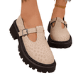 thumbnail image 1 of Willtoo Platform Shoes for Women Round Toe Buckle Strap Casual Shoes Chunky Non Slip Retro Lug Sole Flats Shoes, 1 of 6