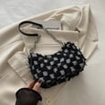 thumbnail image 1 of Willtoo Quilted Denim Shoulder Bag for Women Star Pattern Clutch Hobo Bag Small Tote Handbag with Zipper Closure, 1 of 5