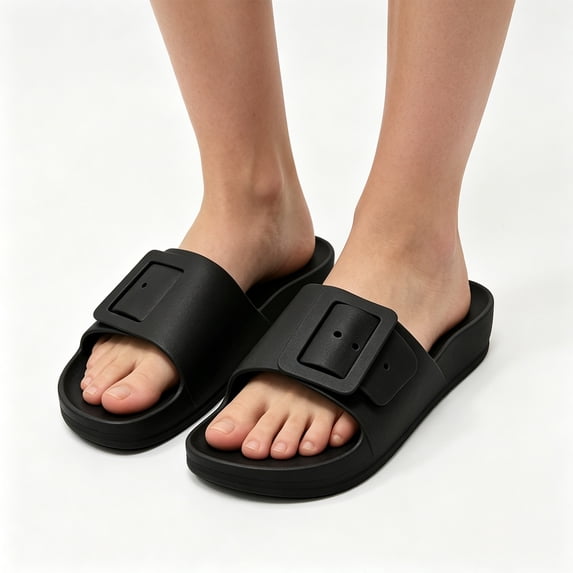Willtoo Sandals for Women with Arch Support Soft Open Toe Sandals Lightweight Summer Beach Slippers Non-Slip Shower Shoes