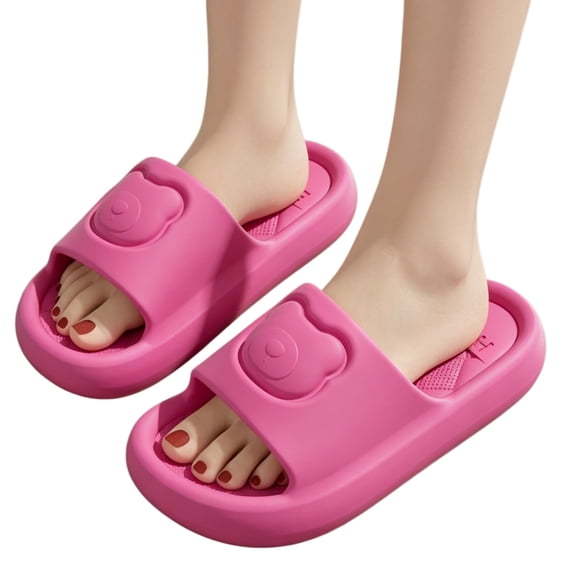 Willtoo Shower Shoes Open Toe Non Slip Platform Slides Comfortable Quick-Dry Slip on Sandals Lightweight Bathroom Slippers