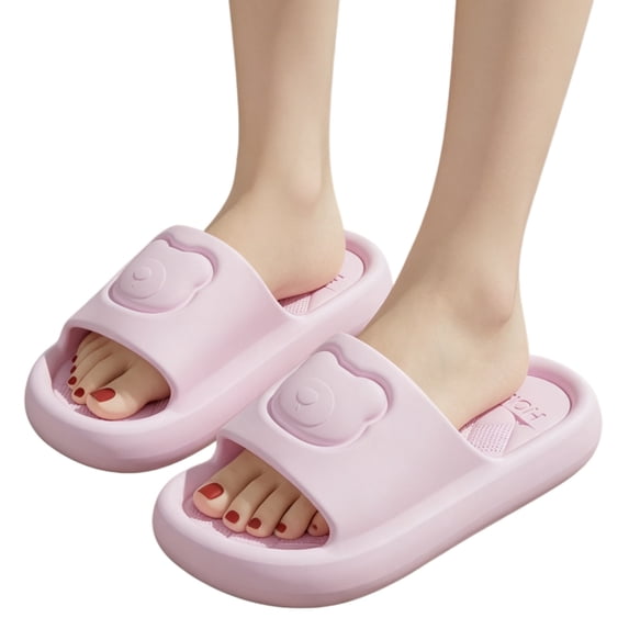 Willtoo Shower Shoes Open Toe Non Slip Platform Slides Comfortable Quick-Dry Slip on Sandals Lightweight Bathroom Slippers